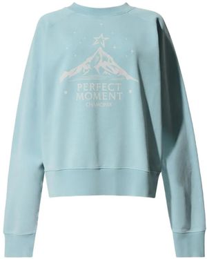 Perfect Moment Felpa A Righe Con Logo - Blu