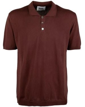 Alpha Studio Short-Sleeve Knit Polo Shirt - Red