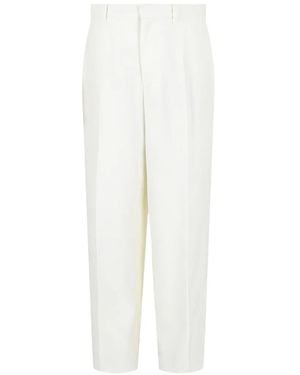 Givenchy Pantalon Extra Large En Laine Et Mohair - White