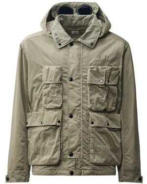 C.P. Company Goggle-Detail Multi-Pocket Jacket - Green