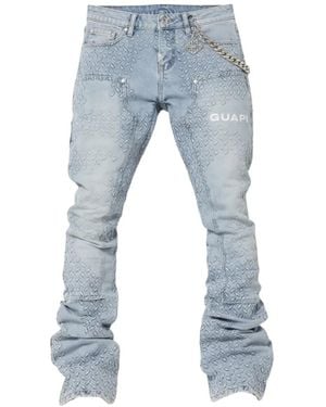 GUAPI Cargo Jeans Met Textuur - Blauw