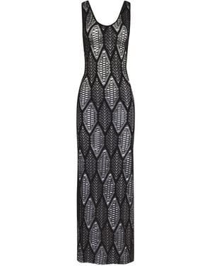 Amir Slama X Jade Picon Openwork Scoop-Neck Maxi Dress - White