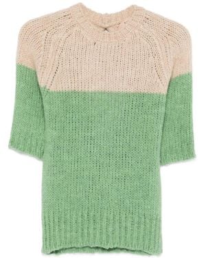 N°21 Colour-Block Jumper - Green