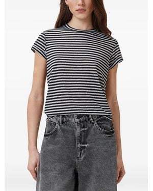 AllSaints T-Shirt Anna Rayé À Manches Courtes - Black
