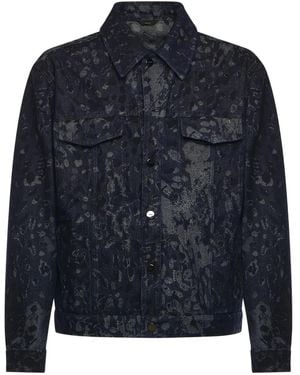 Fendi Jacquard denim jacket - Blau