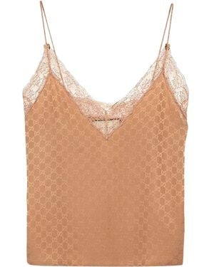 Gucci Gg Lingerie Top - Brown