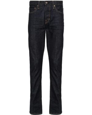 Tom Ford Skinny Jeans Met Logopatch - Blauw