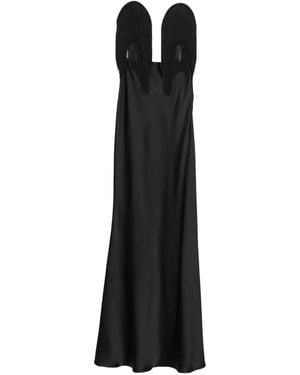 Nissa Fringe-Embellished Maxi Dress - Black