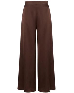Peter Cohen Chute Wide-Leg Silk Pants - Brown