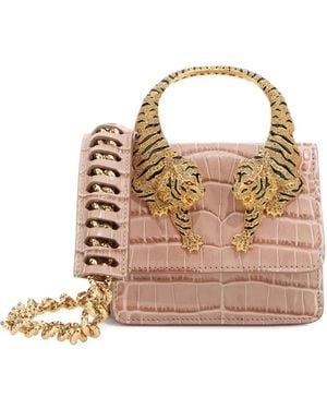 Roberto Cavalli Roar Crocodile-Embossed Tote Bag - Pink