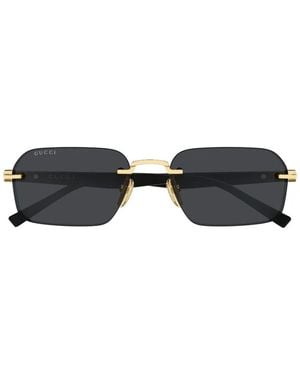 Gucci Lunettes De Soleil À Monture Rectangulaire - Noir