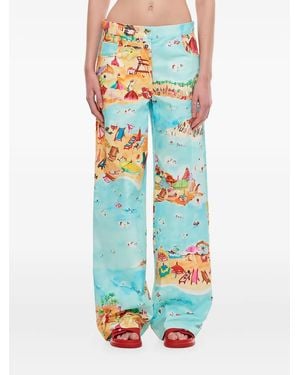 Marco Rambaldi Beach-Print Trousers - Blue