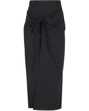 Isabelle Blanche Knot Midi Skirt - Black