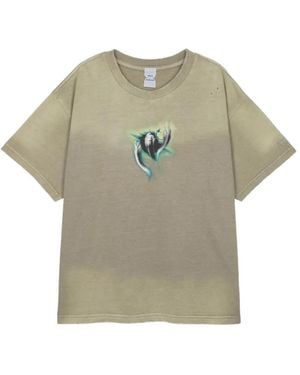 Protocol Index Washed Graphic-Print T-Shirt - Grey