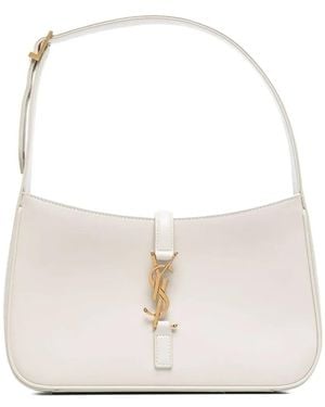 Saint Laurent Le 5 À 7 Leather Shoulder Bag - White