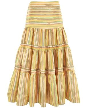 Alexis Striped Skirt - Metallic