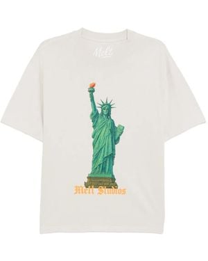 Melt Graphic=Print T-Shirt - White