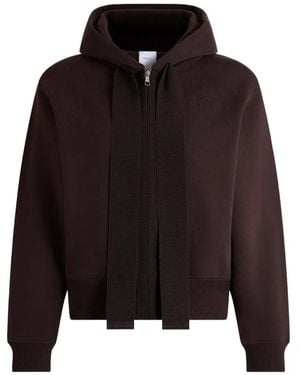 Patou Zip-Up Drawstring Hoodie - Black