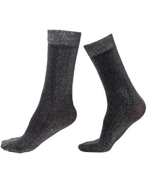 Swedish Stockings Ines Shimmery Semi-Sheer Socks - Blue