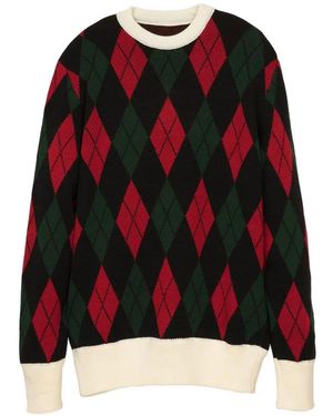 LC23 Rombo Pullover Mit Argyle-Muster - Rot