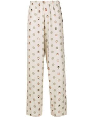 Amir Slama Graphic-Print Straight-Leg Trousers - Natural