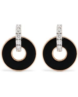 Ponte Vecchio オニキス&ダイヤモンド ピアス 18kローズゴールド - ブラック