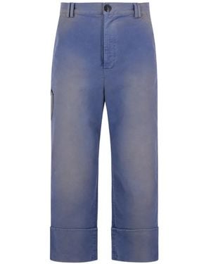 NAMACHEKO Pantalones Con Parche De Cuero - Azul