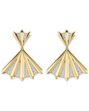 Phillips House 14K Aura Fan Diamond Earrings - Metallic