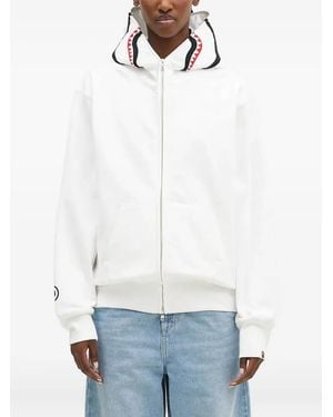 A Bathing Ape Hoodie Shark Zippé - Blanc
