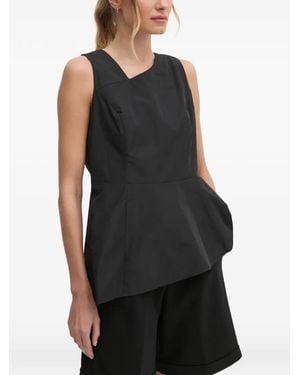 DKNY Bluse Mit Asymmetrischem Kragen - Schwarz