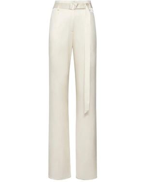 LAPOINTE D-ring-belt Trousers - White