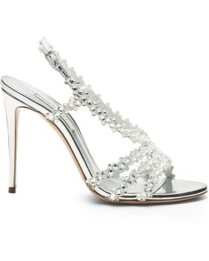 Casadei Julia C-Love Sandalen Mit Kristallen - Weiß