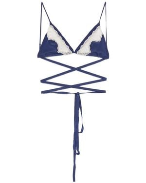 Jejia Anna Lace-Trim Bra - Blue