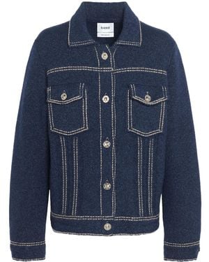 Barrie Contrast-Stitching Denim-Effect Jacket - Blue