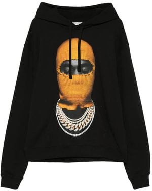 ih nom uh nit Hoodie En Coton À Imprimé Cagoule - Noir