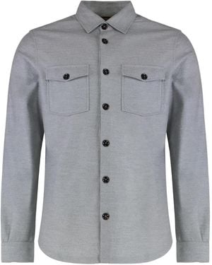 Moorer Chest-Pocket Shirt - Grey