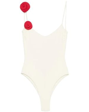 LaRevêche Ashar Floral-Appliqué Swimsuit - White