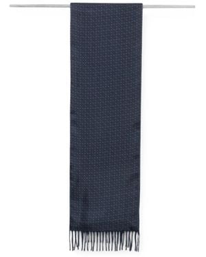 Ferragamo Geometric-Print Fringed Scarf - Blue