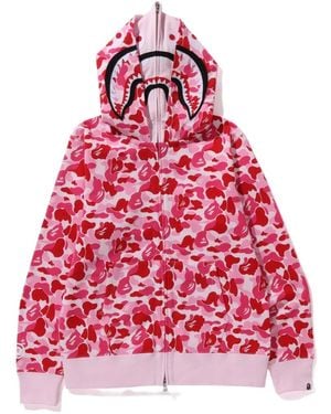 A Bathing Ape Full-Zip Camouflage-Print Hoodie - Red