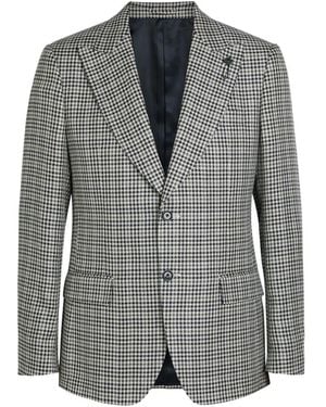 Lardini Houndstooth-Pattern Two-Button Blazer - Grey