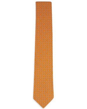 Ferragamo Paper-plane-print tie - Blanco