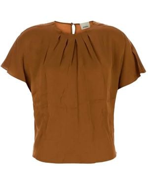 Isabel Marant Sakine Satin-Finish Top - Brown