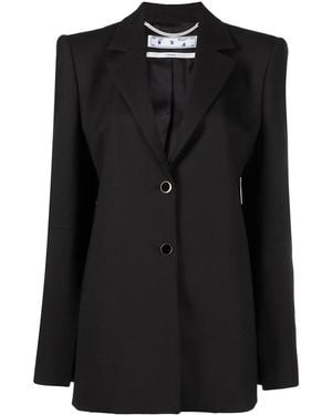 Off-White c/o Virgil Abloh Shoulder Pads Logo Print Blazer - Black
