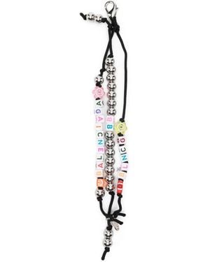 Balenciaga Flower-Beads Keyrings - White