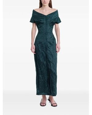 FFORME Kaley Crinkled-Finish Dress - Green
