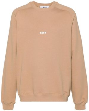 MSGM Logo-Print Sweatshirt - Natural