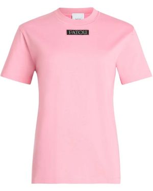 Patou T-Shirt mit Logo-Applikation - Pink