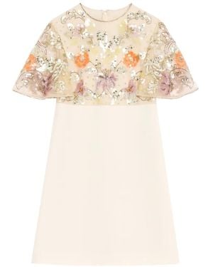 Valentino Garavani Embroidered Crepe Couture Short Dress - White
