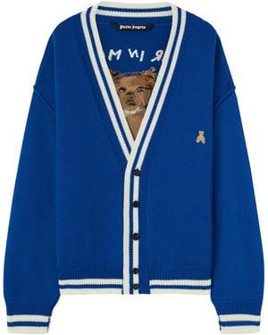 Palm Angels Cardigan Bear - Bleu