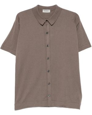 John Smedley Folke Short-Sleeve Shirt - Grey